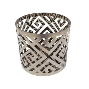Yankee Silver Greek Island 7oz. Geometric Single Wick Candle Holder